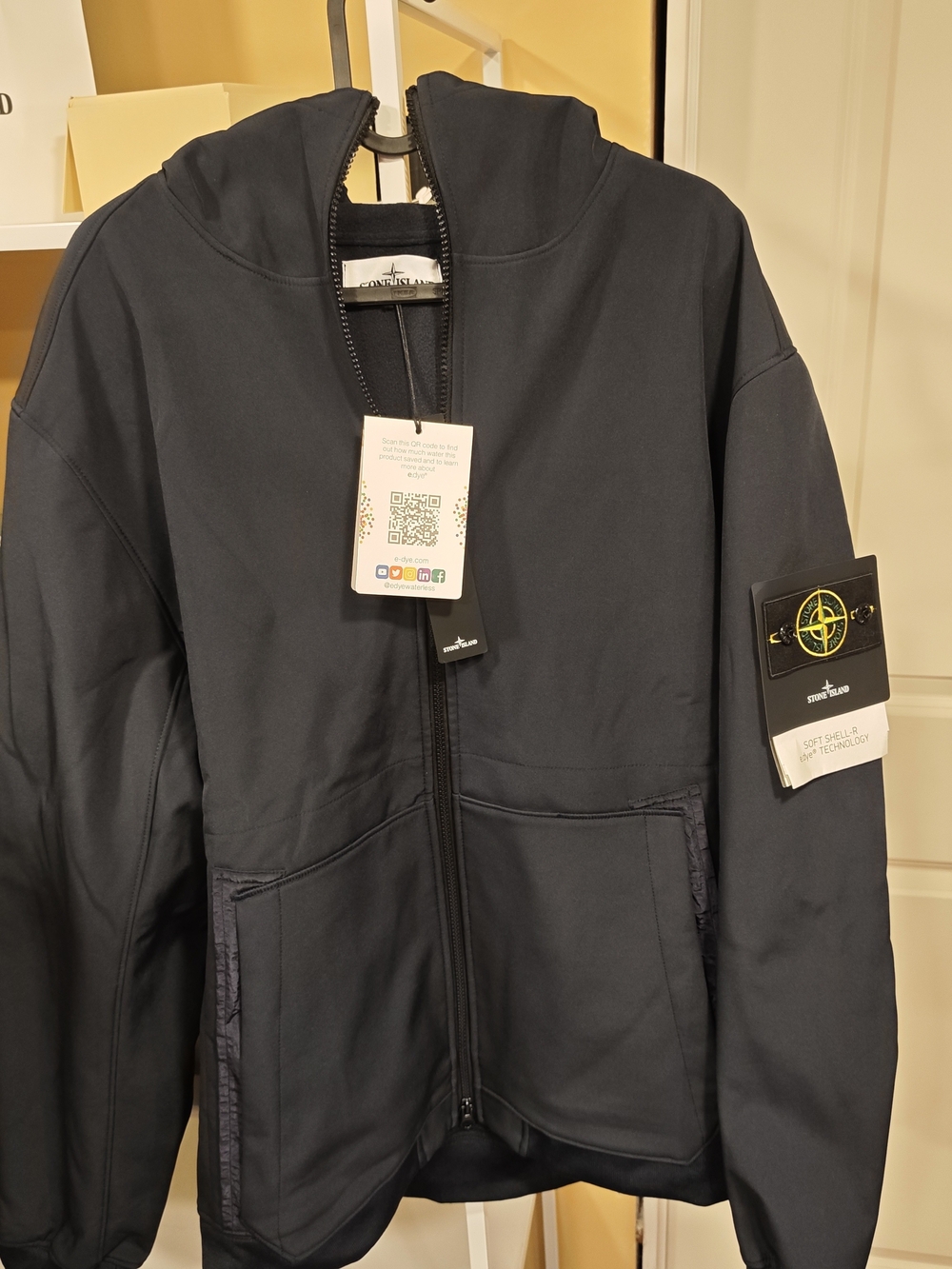Stone Island Dark Navy Hoodie with Black Zipper
